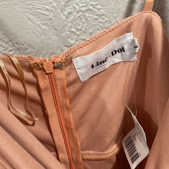 Line & Dot Cut-Out Surplice Lace Mini Dress size M NWT - Picture 2 of 6